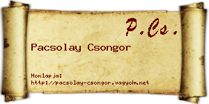 Pacsolay Csongor névjegykártya
